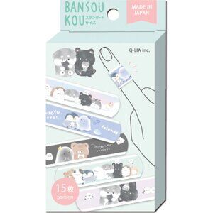 Q-Lia Bansoukou Kawaii fluffy animal band-aids made in Japan set of 15  japanese